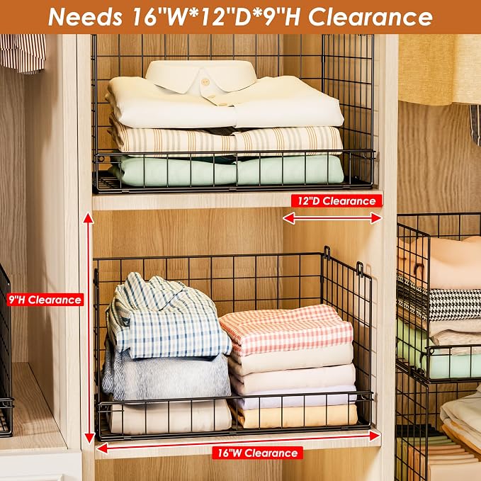 Yociyoga 3-Tier Stackable Closet Organizers and Storage Shelves, Foldable - Image 2