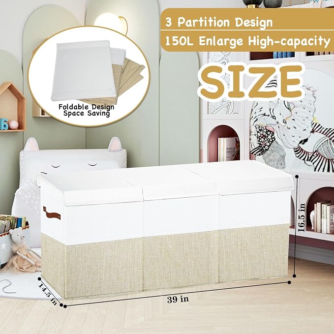 Large Toy Box Chest, Toy Storage Organizer, Storage Bins - Image 5