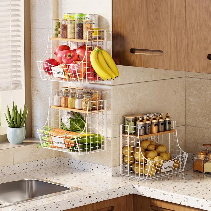3 Pack Hanging Fruit Basket for Kitchen - Image 7