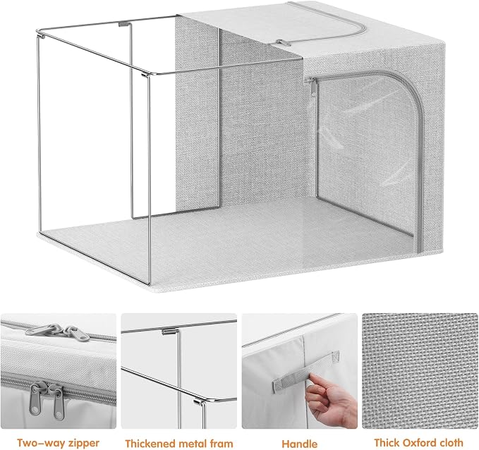 Large Size 66L 3 Pack Openings Clothes Storage Bins - Image 4
