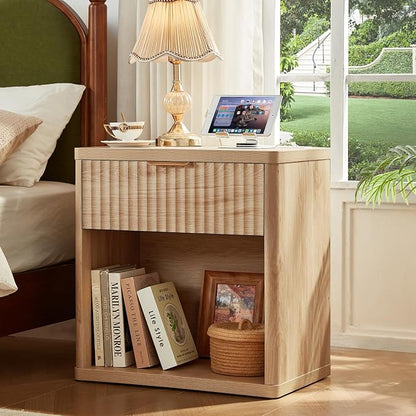 LEYAOYAO Fluted Farmhouse Nightstand Set of 2 - Image 5