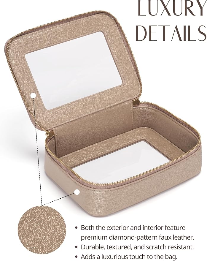 Popvibe Clear Makeup Bag Travel Cosmetic Case Transparent Toiletry Bag - Image 4