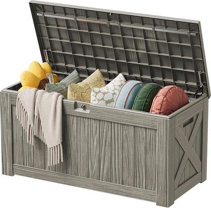 Devoko 125 Gallon Outdoor Storage Box, Waterproof Resin Deck Box by DEVOKO