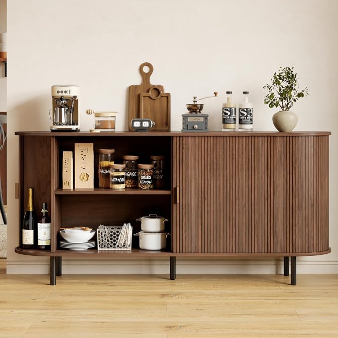Buffet Sideboard Cabinet with Storage, Modern Accent Coffee Bar Console Table - Image 3