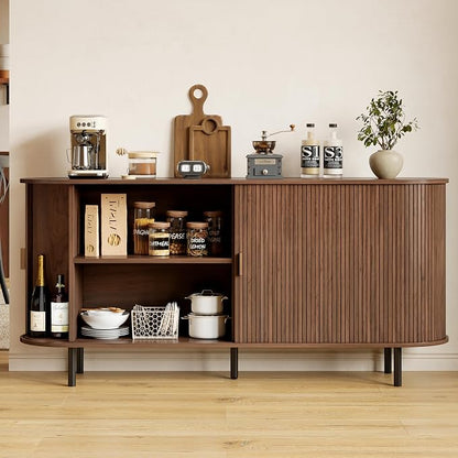Buffet Sideboard Cabinet with Storage, Modern Accent Coffee Bar Console Table - Image 3
