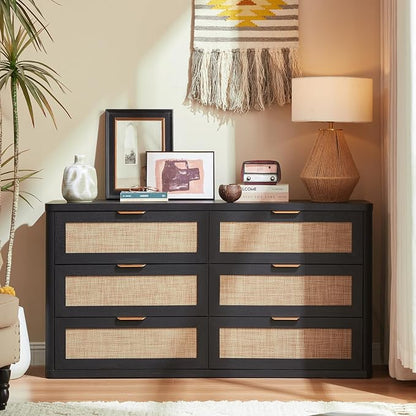 LEYAOYAO Rattan 6 Drawer Dresser - Image 7
