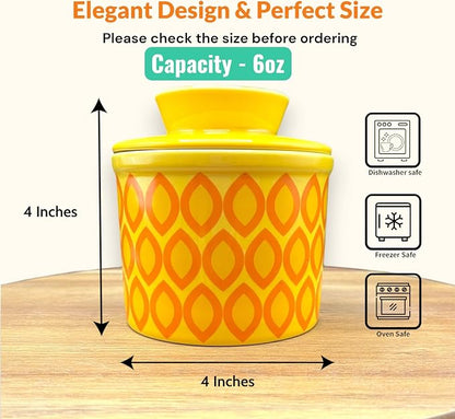Butter Crock with Lid for Countertop, Butter Keeper Crock with Water, French - Image 2