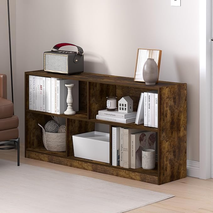 Furinno DALY Book Shelf, 5-Cube Bookshelf, Horizontal Cube Storage Organizer - Image 2