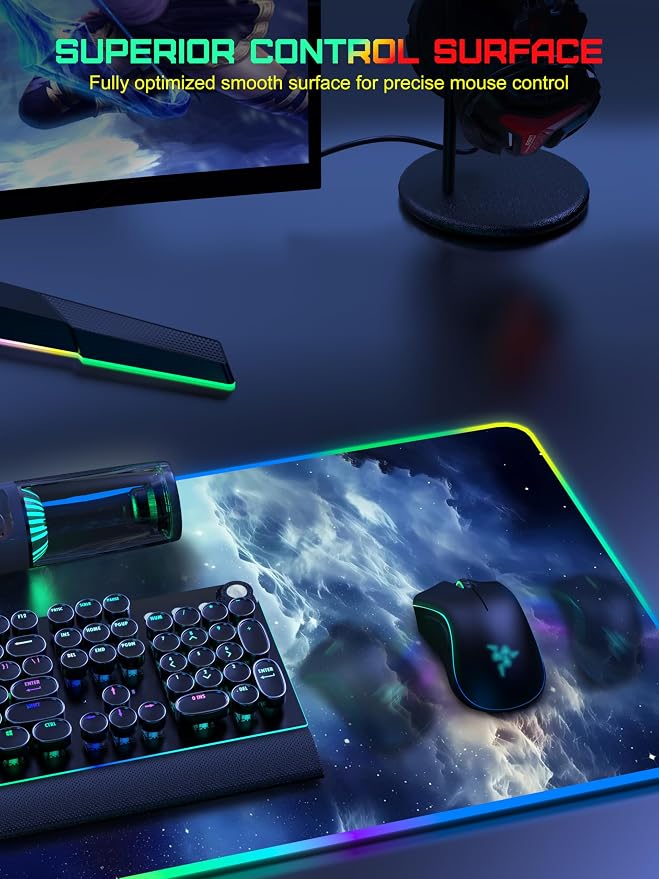 TopMade Wireless Charging Mouse Pad, RGB Gaming Mousepad, 35.4" x 15.8" Extra - Image 5