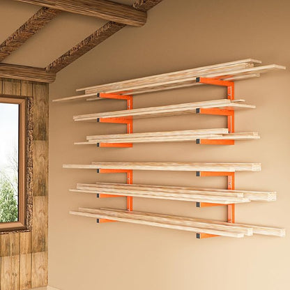 YYR Wood Organizer and Lumber Storage Rack Wall Mount, Heavy Duty Metal Shelf - Image 9