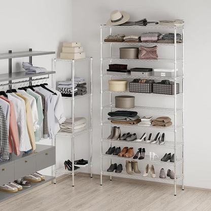 14" Deep x 48" Wide x 96" Height Wire Shelving Kit | 10-Tier | NSF Commercial - Image 4