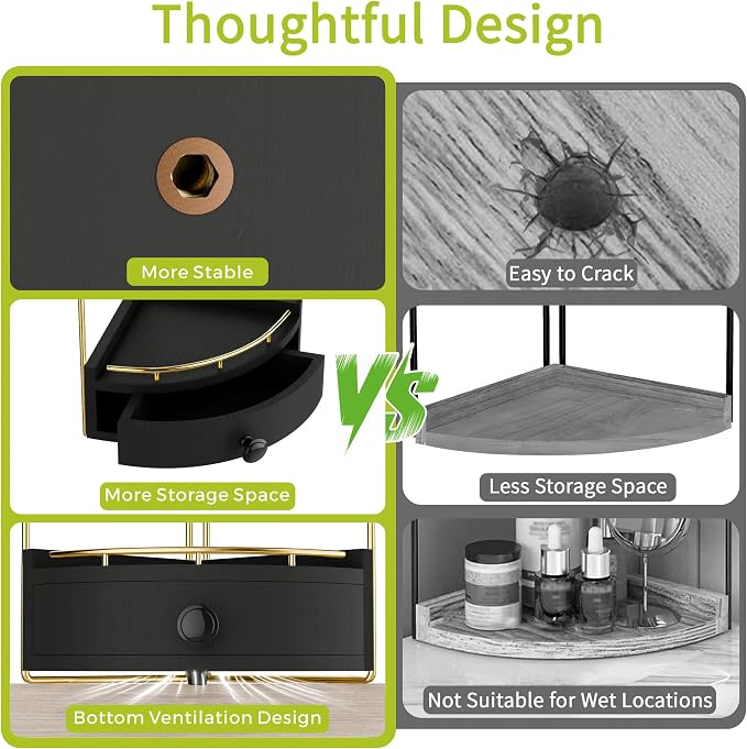 2-Tier Corner Bathroom Counter Organizer - Image 6