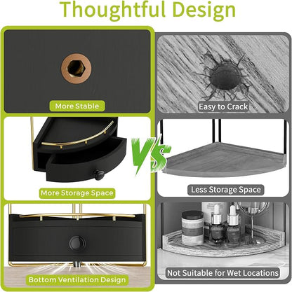 2-Tier Corner Bathroom Counter Organizer - Image 6