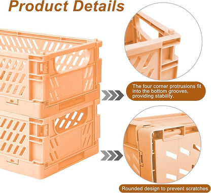 6 Pack Mini Foldable Small Plastic Baskets - Image 3
