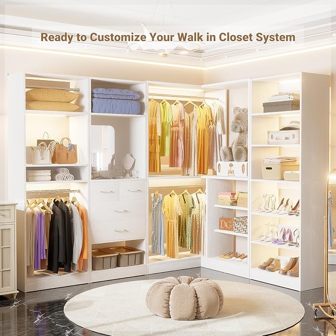 Unikito Corner Closet System, 36 Inch Large Freestanding Closet Organizer System - Image 4