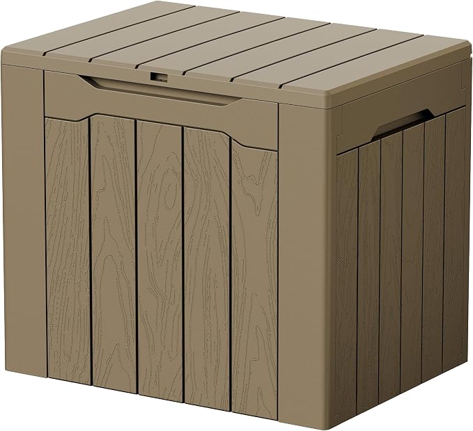 Devoko 29 Gallon Waterproof Outdoor Storage Box Resin Deck Box Lockable and UV by DEVOKO