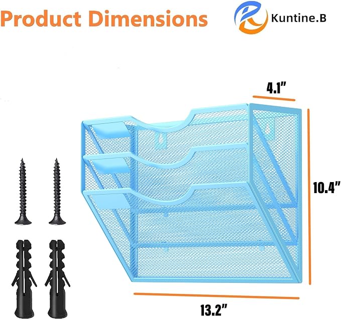 Kuntine.B Wall File Organizer Office Hanging Magazine Holder Wall File Organizer - Image 2