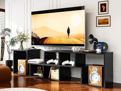Recaceik Cube Bookshelf 2 Shelf Bookcase L-Shaped TV Console Stand Modern by Recaceik