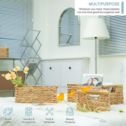 VATIMA Hyacinth Wicker Basket Set 3 size - Image 3
