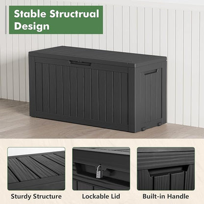 72 Gallon Deck Box Lockable Resin Outdoor Storage Box waterproof Outdoor - Image 6