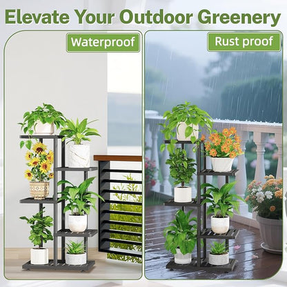 iDavosic.ly Plant Stand with Grow Light Indoor Outdoor, 4-Tier Tall Metal - Image 6