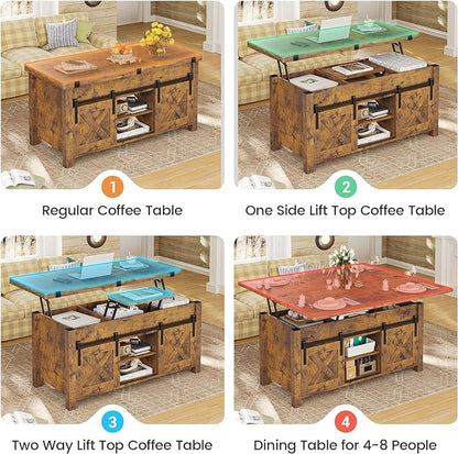 SEDETA Lift Top Coffee Table, 4 in 1 Convertible Coffee Tables - Image 3