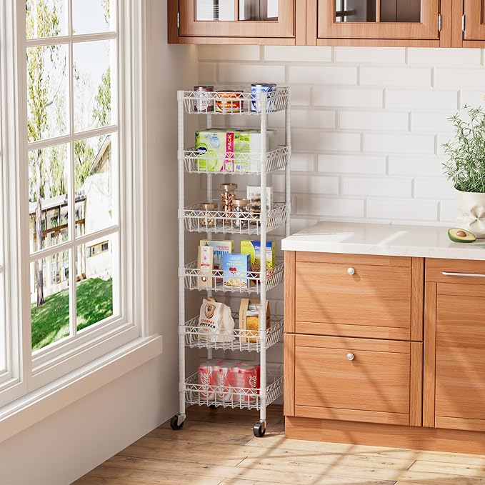 6 Shelves Storage Shelf Wire Closet Bathroom Organizers Metal Pantry Kitchen - Image 2