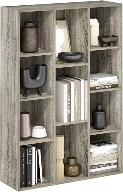 Furinno LUDER Book Shelf, 11-Cube Bookshelf, Reversible Bookcase, 9.4 x 29.1 x by Furinno-FitsYourSpaceFitsYourBudget