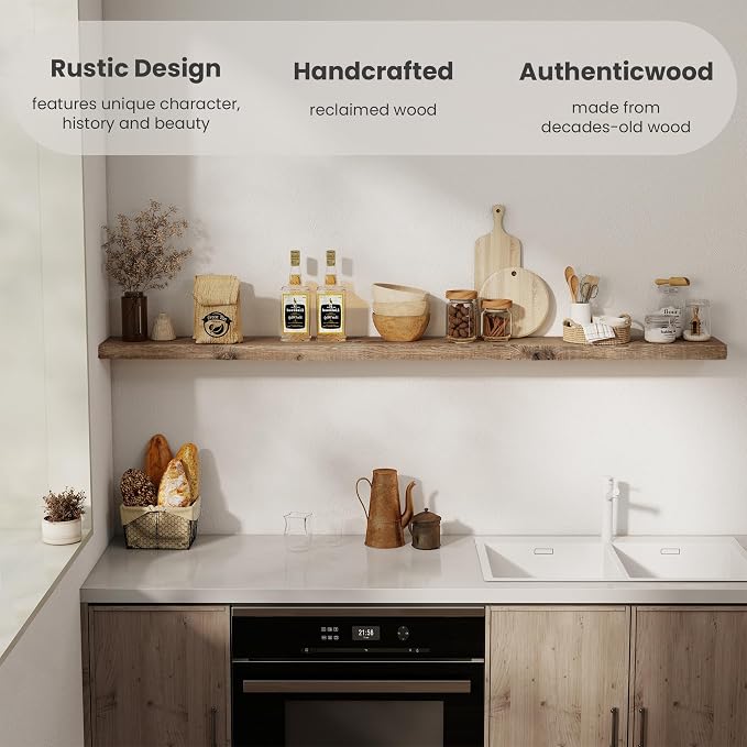 72 inch Floating Shelves for Wall, Floating Shelf Wall Hanging Shelves - Image 6