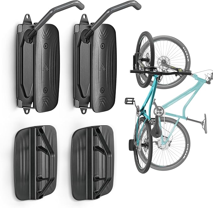 monTEK Swivel Bike Wall Mount – 2 Pack Garage Bike Hanger & Space-Saving by monTEK