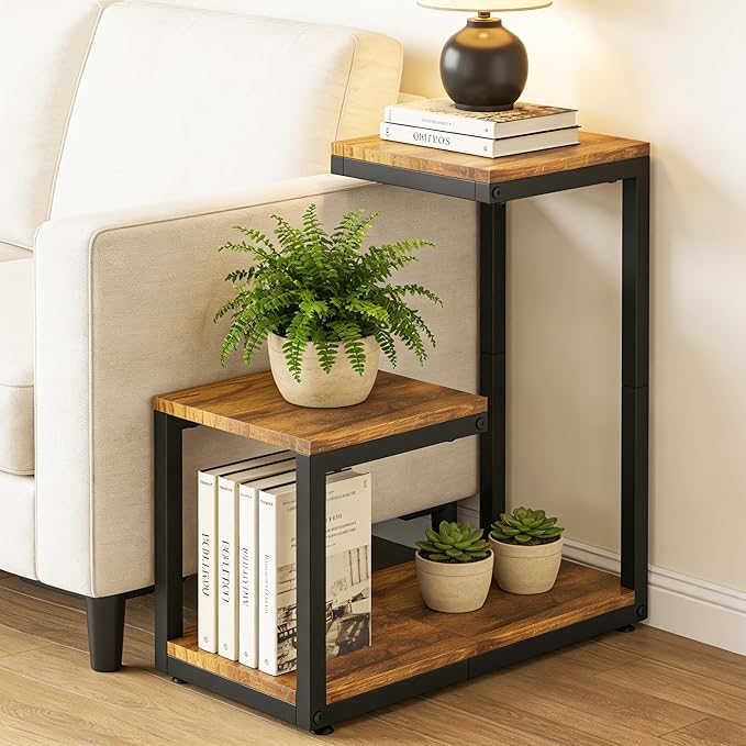 3 Tier Plant Stand Indoor, Thickened Metal Wood Corner Plant Shelf Stands - Image 6