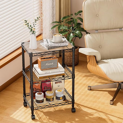 3 Tier Adjustable Storage Shelves Heavy Duty Metal Utility Shelf Wire Shelving - Image 2