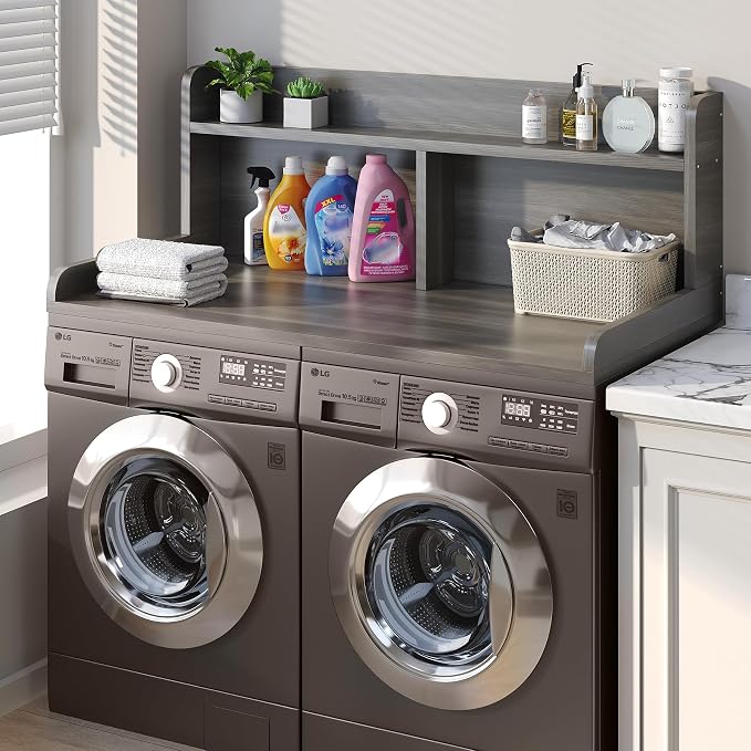 2-Tier Washer Dryer Countertop, 18.5" Raised Height Laundry Countertop - Image 7