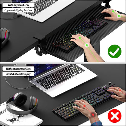 ERGOMAKER Keyboard Tray Under Desk, Pull Out Keyboard Tray - Image 6