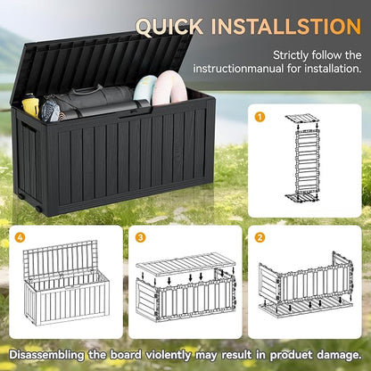 Outdoor Storage Box, Resin Deck Boxes Outdoor Waterproof - Image 7