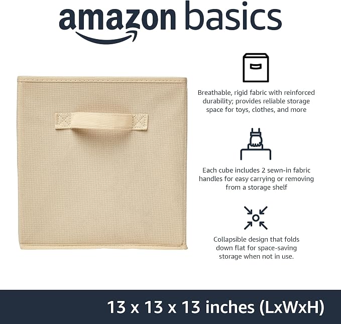 Amazon Basics Collapsible Fabric Storage Cube Bins Organizer - Image 2