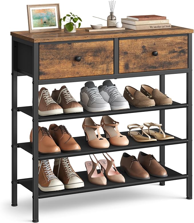VASAGLE Shoe Rack, 4 Tier Shoe Storage Rack by VASAGLEbySONGMICSHOME