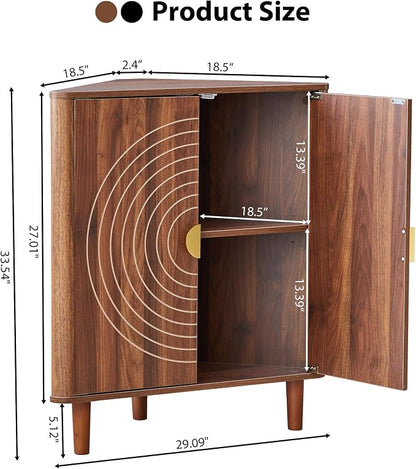 Small Corner Storage Cabinet, Modern Freestanding Floor Cabinet - Image 2