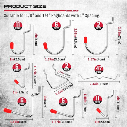 Ultimate 121-Piece Pegboard Hooks Set, Pegboard Accessories - Image 4