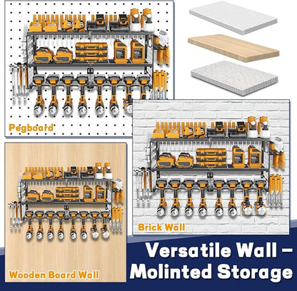 Power Tool Organizer Wall Mount, 300Lbs Load 3 Layer Heavy Duty Metal Tool Shelf - Image 6