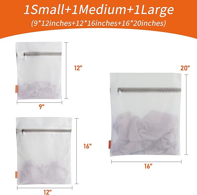 Polecasa Mesh Laundry Bags 3 Pack | Durable Zipper, - Image 6