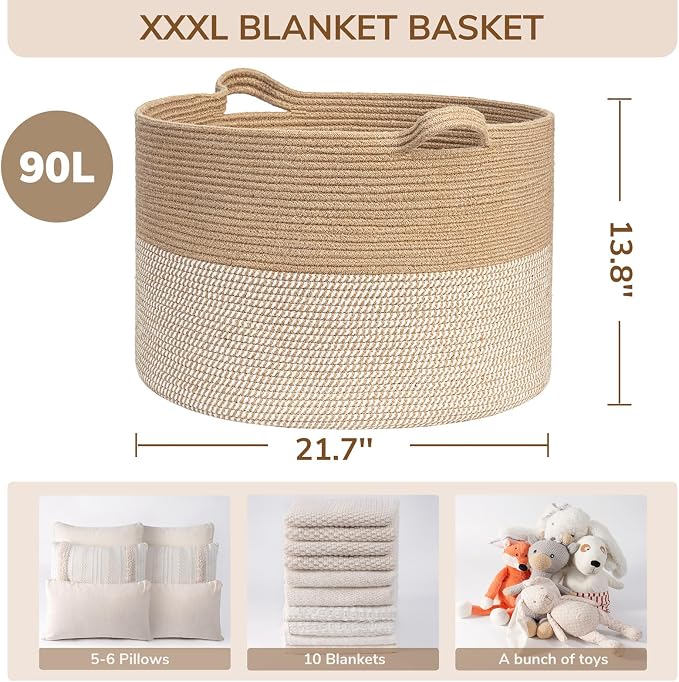 INDRESSME Extra Large Woven Baskets - Image 7