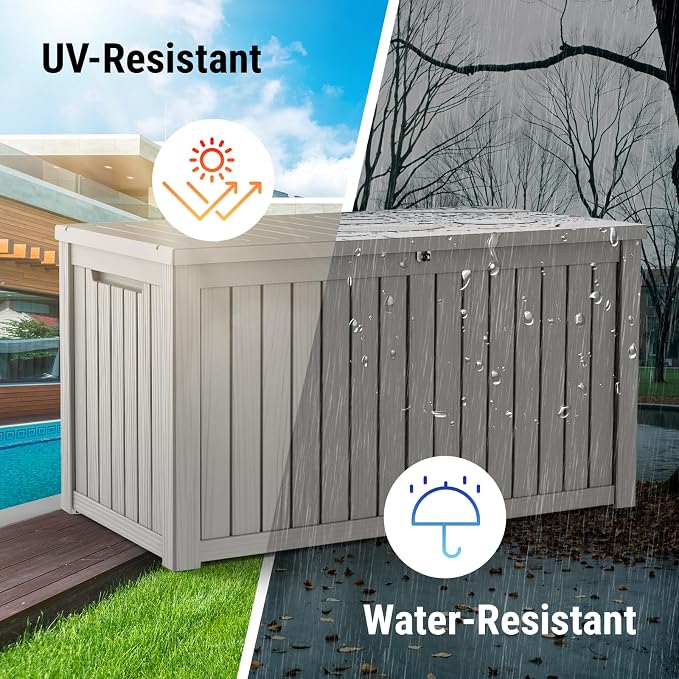 Mars Villa 180 Gallon Outdoor Storage Box Waterproof, Extra Large Resin Deck Box - Image 7