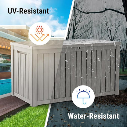 Mars Villa 180 Gallon Outdoor Storage Box Waterproof, Extra Large Resin Deck Box - Image 7