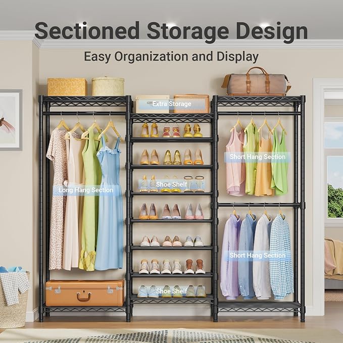 VIPEK S3 Heavy Duty Garment Rack Freestanding Clothes Rack Closet Storage - Image 3