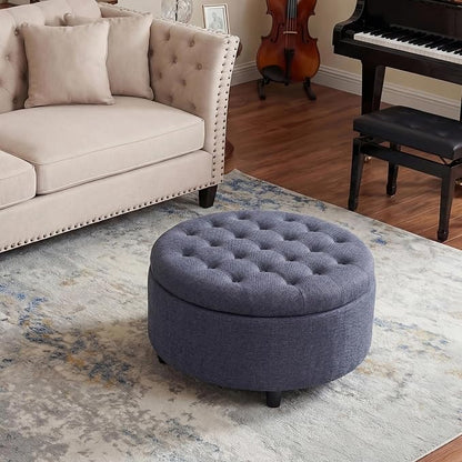 COLAMY Round Hidden Storage Ottoman - Image 8