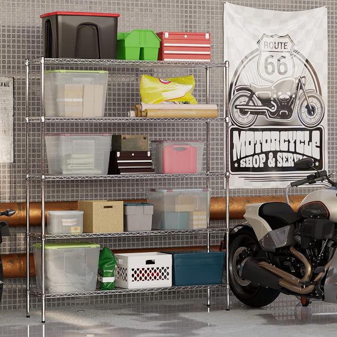 14" Deep x 60" Wide x 74" Height Wire Shelving Kit | 5-Tier | NSF Commercial - Image 5
