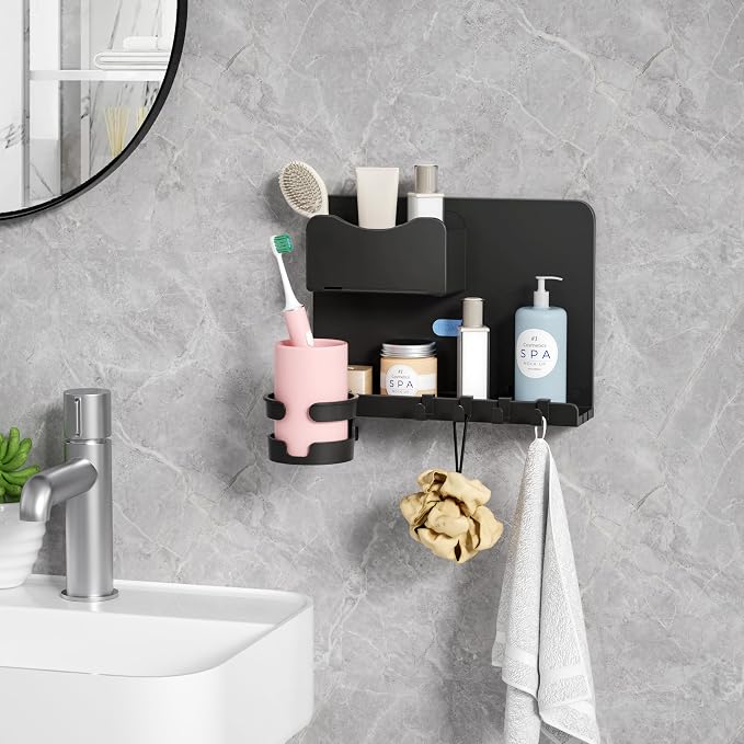 Floating Shelves for Bedside Shelf, Stick On Accessories Organizer, Wall Mount - Image 7