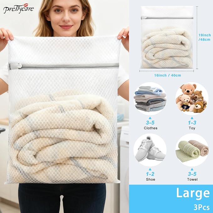 PrettyCare 3 Large Mesh Laundry Bags - Image 2
