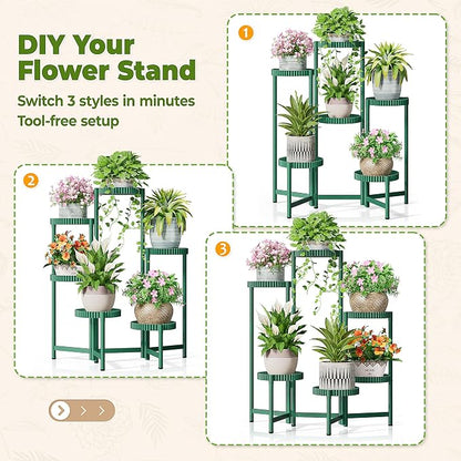 6 Tier Large Plant Stand Indoor, 7.9 Inch Wide Tall Corner Metal Plant Stands - Image 4